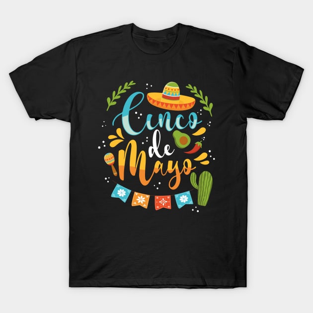 Cinco De Mayo T-Shirt by Caskara